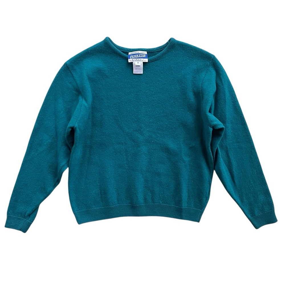 Pendleton Kid’s Med Teal Classic 100% Virgin Wool Vintage Crewneck Sweater 33988